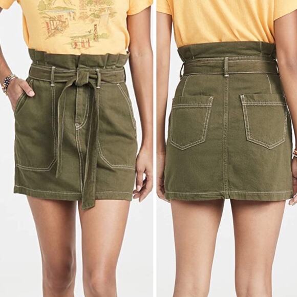 Free People Dresses & Skirts - NWT Free People Green Utility Jean Skirt